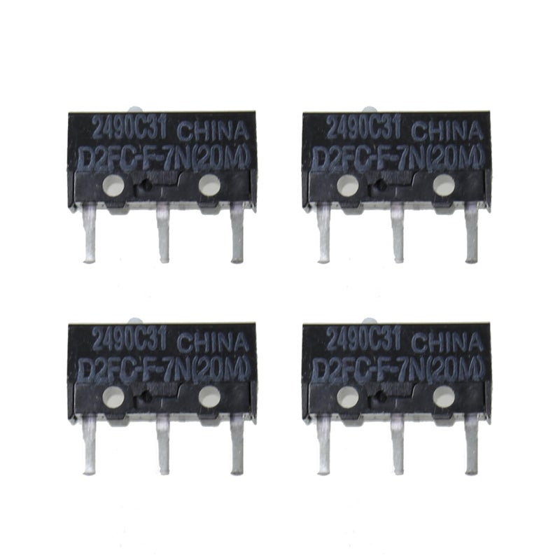 TAODAN 4PCS D2FC-F-7N Microswitch 20M 20 Million Cycles Life Microswitch Mouse Black for G1 Saturn Trackball mx Series Mouse - Image 1